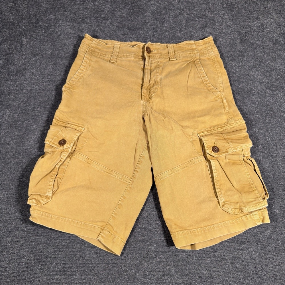 American Eagle Cargo Shorts Men's 28 Khaki Longer Length Hip-Hop Baggy Gorpcore